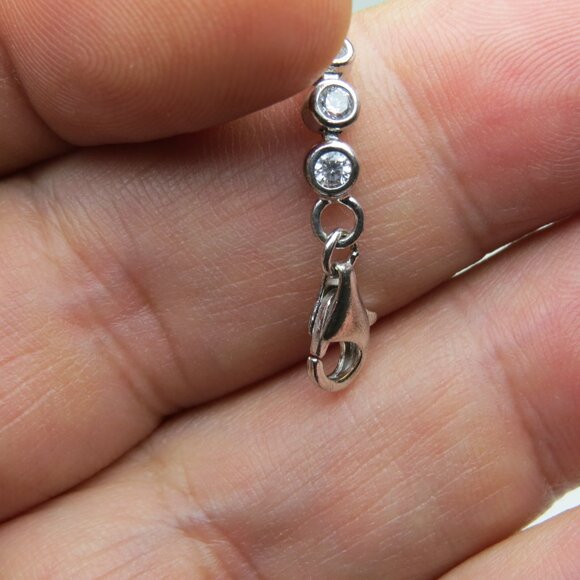 *925 Sterling Silver Diamond Heart Bracelet - Picture 3 of 3